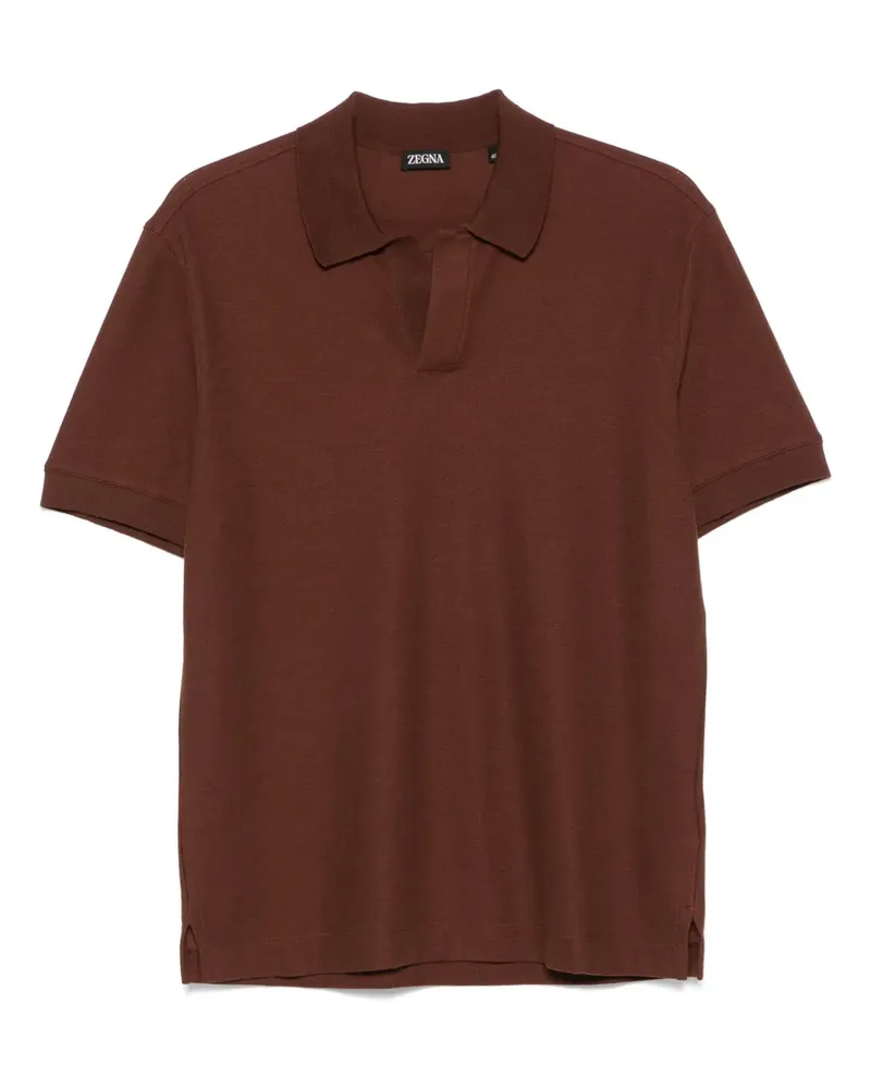 Ermenegildo Zegna T-Shirt mit Poloshirtkragen - Braun Braun
