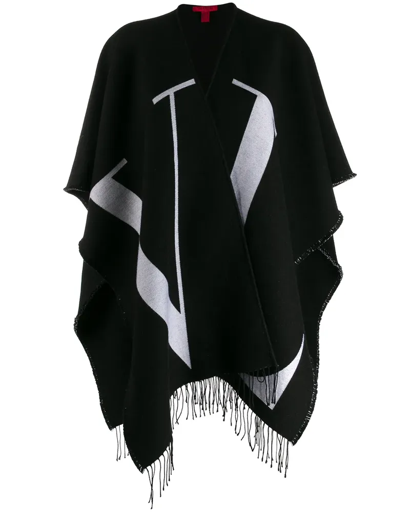 Valentino Garavani Cape mit Logo - Schwarz Schwarz