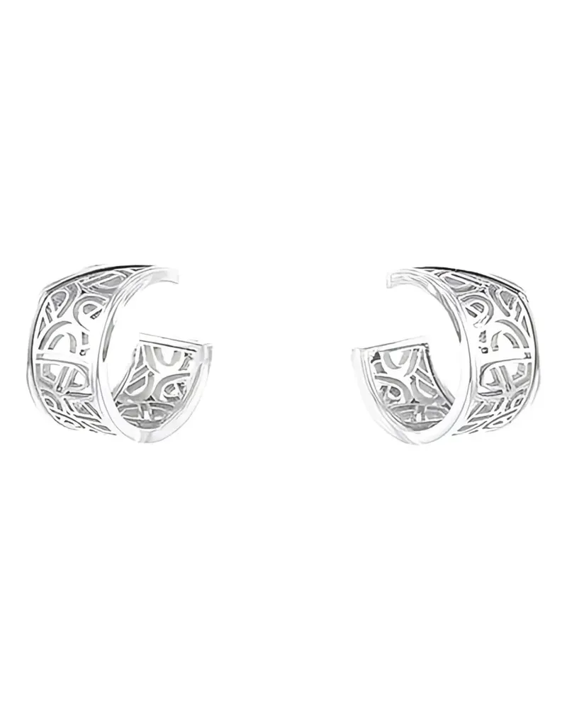 POIRAY 2010 Fil Weißgoldohrringe mit Diamanten - Silber Silber
