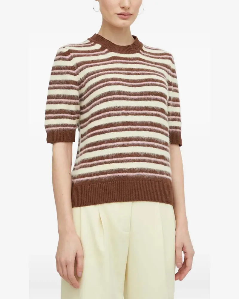 Samsøe & Samsøe striped short-sleeve top - Braun Braun