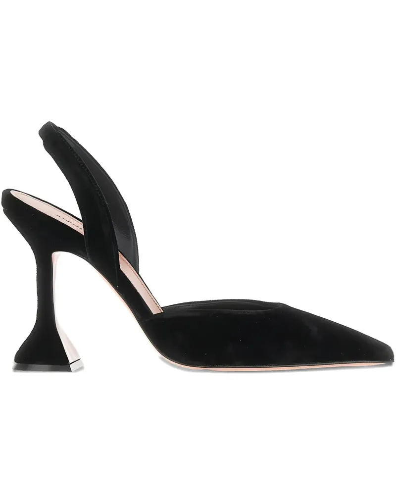Amina Muaddi Holli Slingback-Pumps 95mm - Schwarz Schwarz