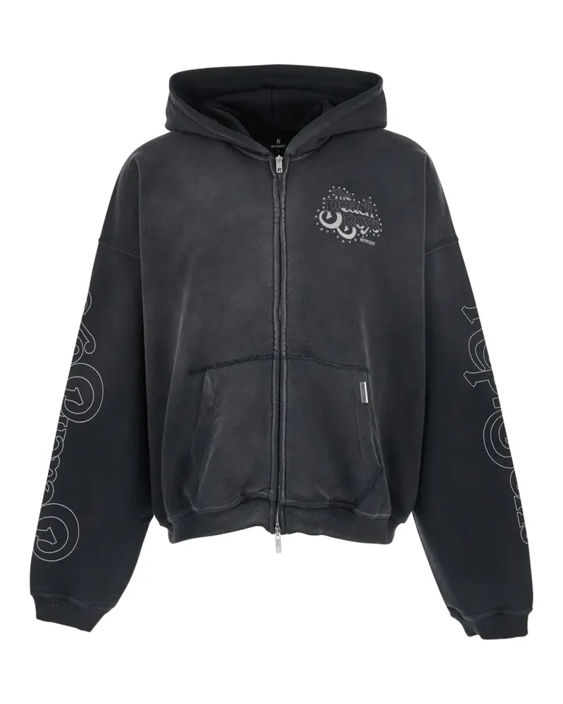 REPRESENT graphic-print zip-up hoodie - Schwarz Schwarz