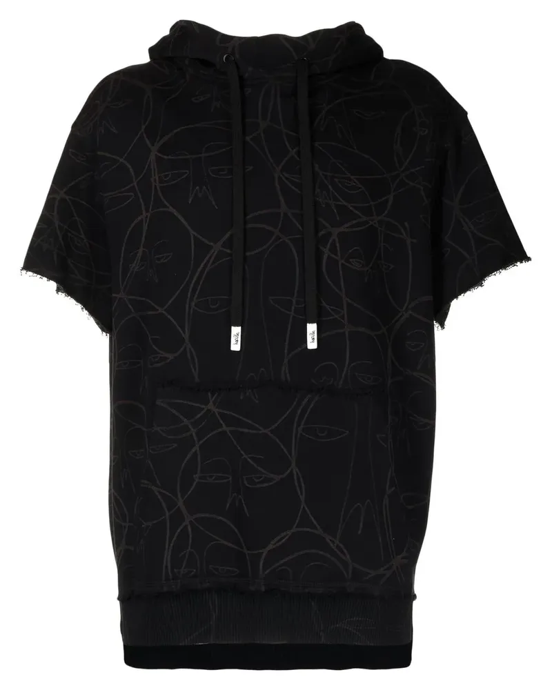 Haculla Laser Hoodie mit kurzen Ärmeln - Schwarz Schwarz
