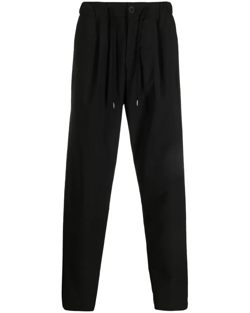 Herno Gerade Hose mit Kordelzug - Schwarz Schwarz