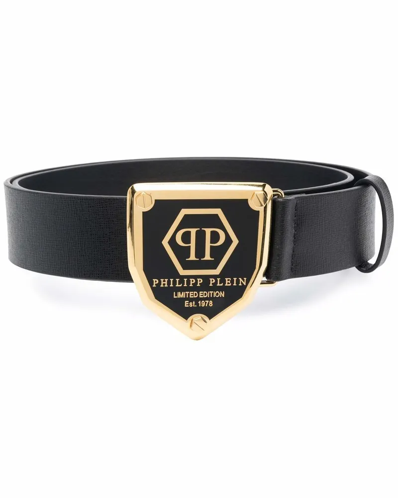 Philipp Plein Gürtel mit Logo-Schild - Schwarz Schwarz