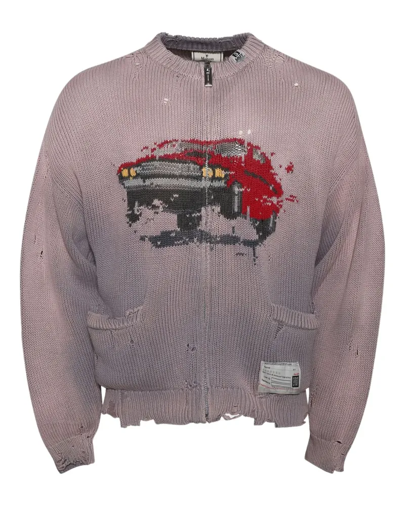 MIHARAYASUHIRO Car Cardigan im Distressed-Look - Rosa Rosa