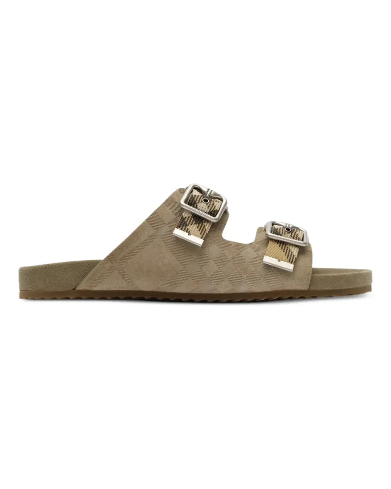Burberry Check Suede Urchin Sandals - Nude Nude