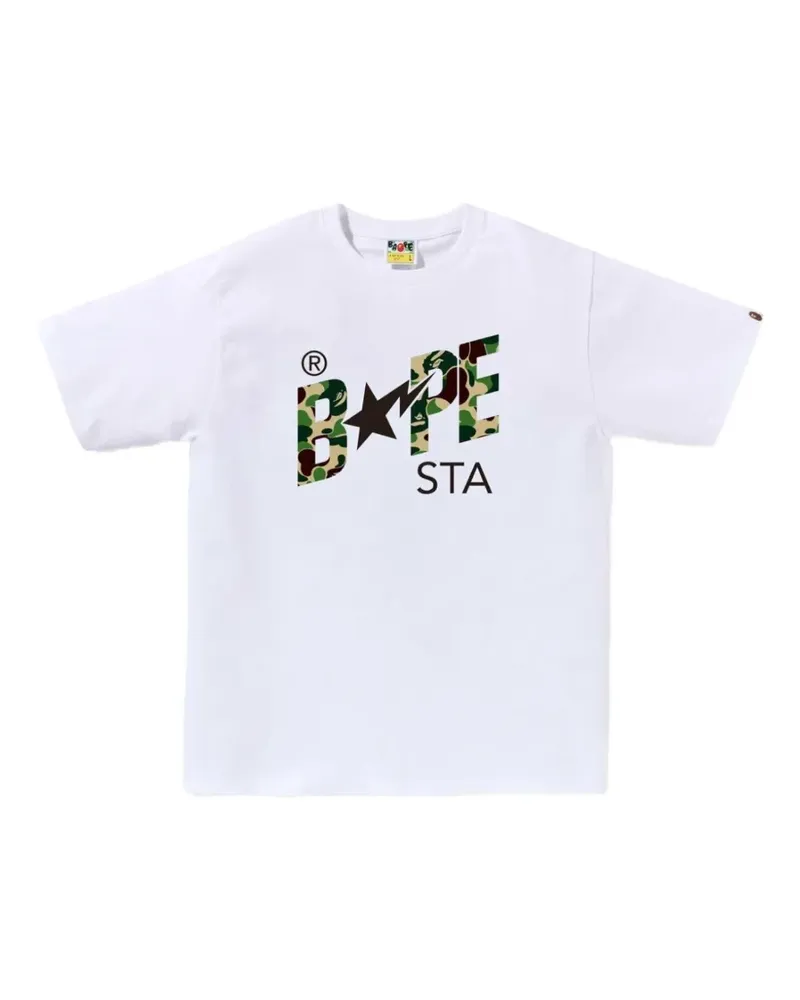 BAPE Bape Sta T-Shirt mit Camouflage-Print - Weiß Weiß