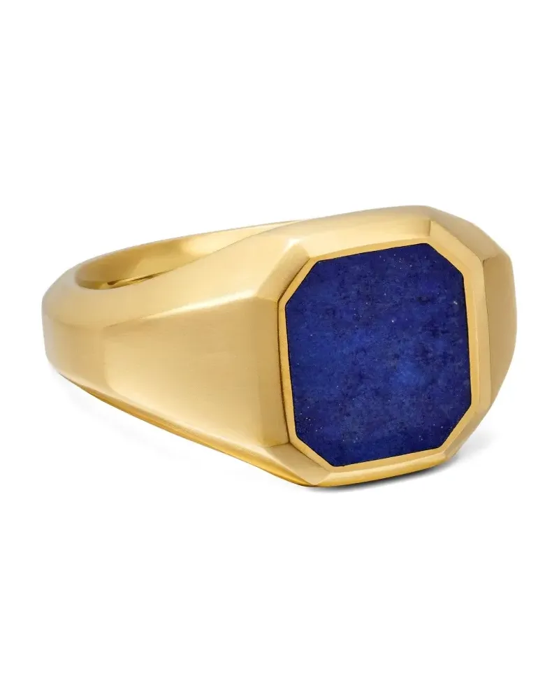 David Yurman 18kt Streamline Gelbgold-Siegelring mit Lapislazuli (14mm Gold