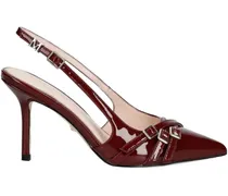 Slingback-Pumps aus Lackleder - Rot