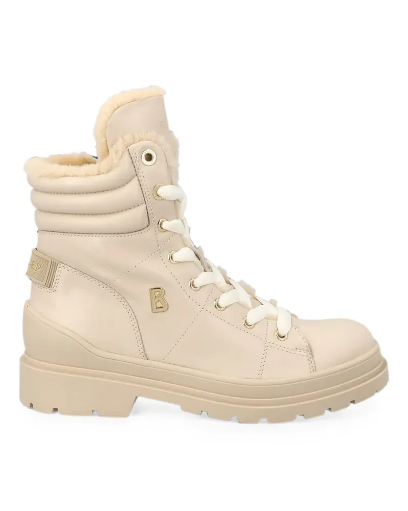 Bogner quilted leather ankle boots - Nude Nude