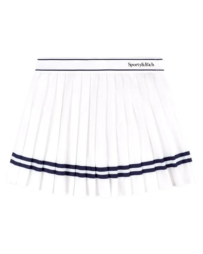 SPORTY & RICH striped pleated mini skirt - Weiß Weiß