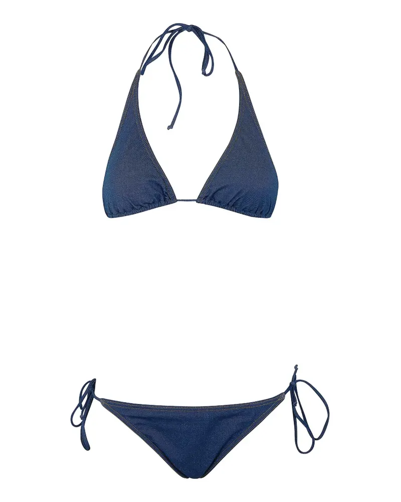 MC2 Saint Barth denim-effect triangle bikini - Blau Blau