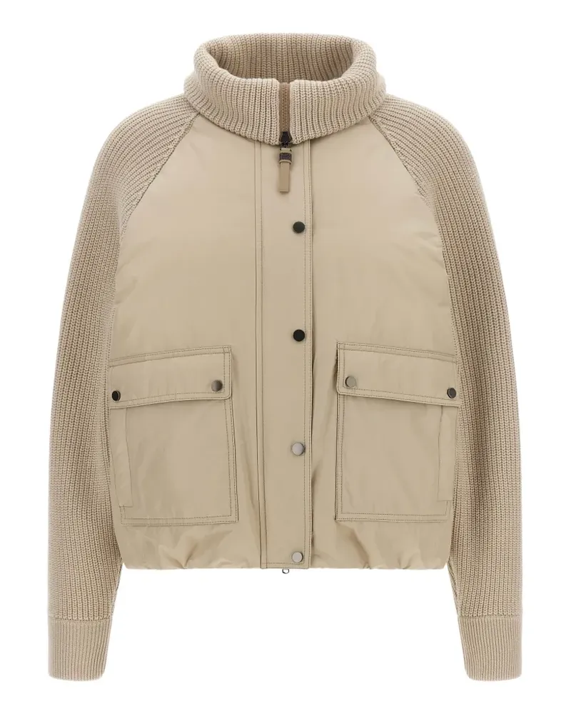 Brunello Cucinelli Monile ribbed-knit jacket - Nude Nude