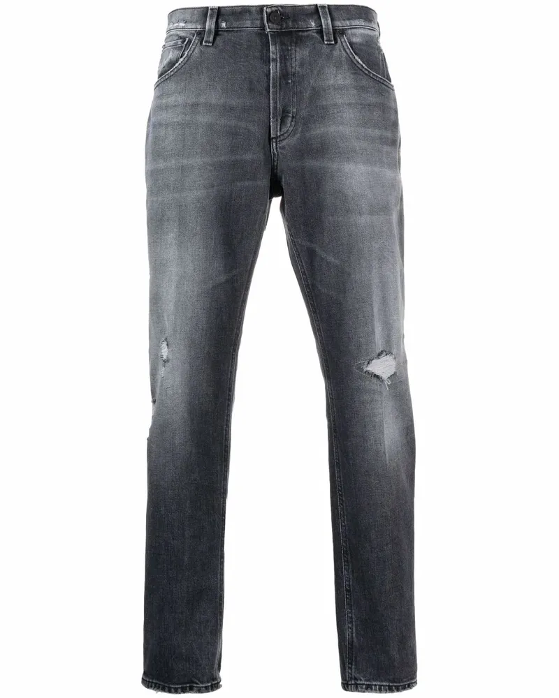 Dondup Gerade Jeans im Distressed-Look - Schwarz Schwarz