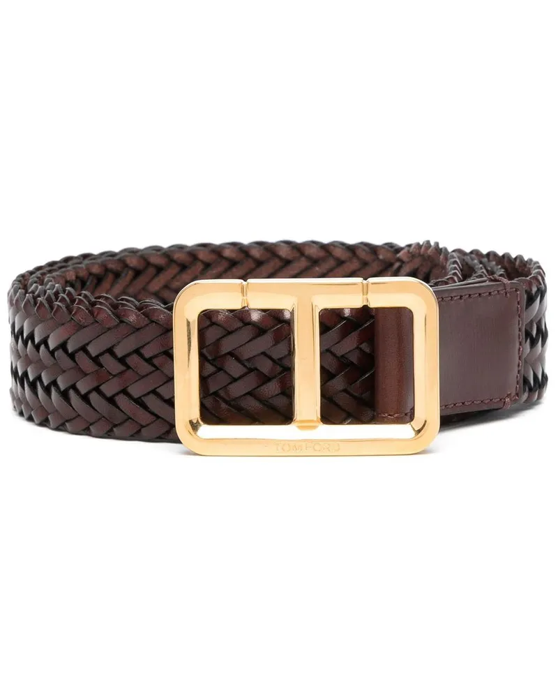 Tom Ford Gürtel mit Webmuster - Braun Braun