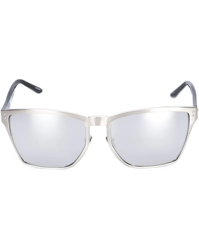 Linda Farrow Sonnenbrille mit eckigem Gestell aus 22kt Gold - Metallic Metallic