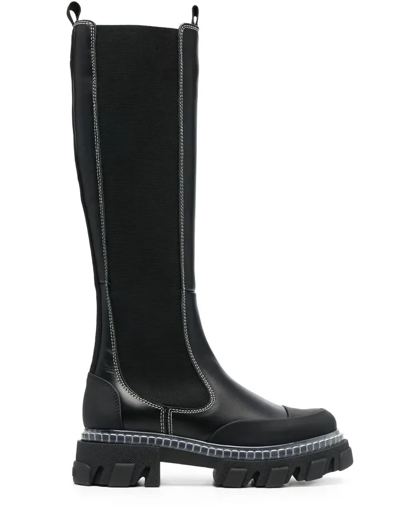Ganni Kniehohe Stiefel - Schwarz Schwarz