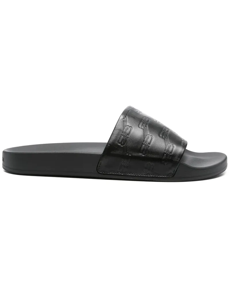 Balenciaga Pantoletten mit BB - Schwarz Schwarz