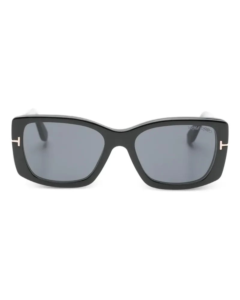 Tom Ford Clip-On-Brille mit eckigem Gestell - Schwarz Schwarz