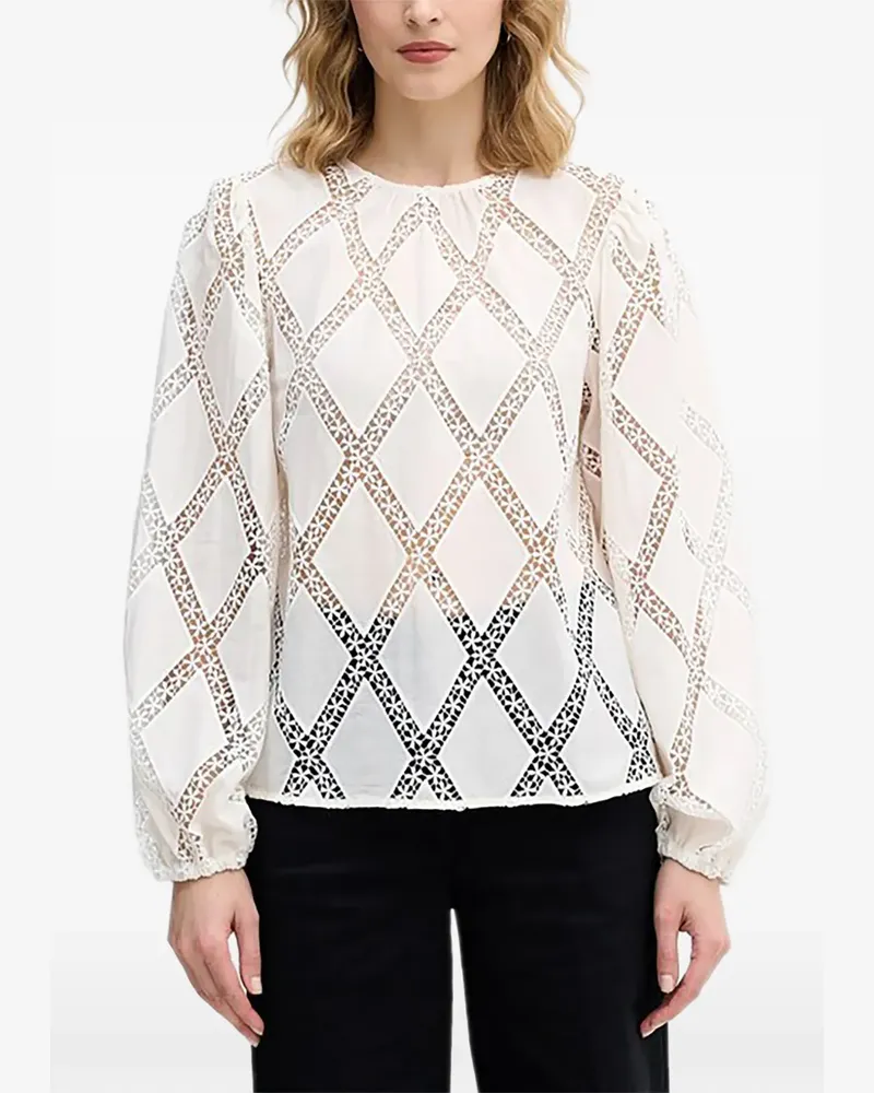 Sisley lace-details blouse - Weiß Weiß