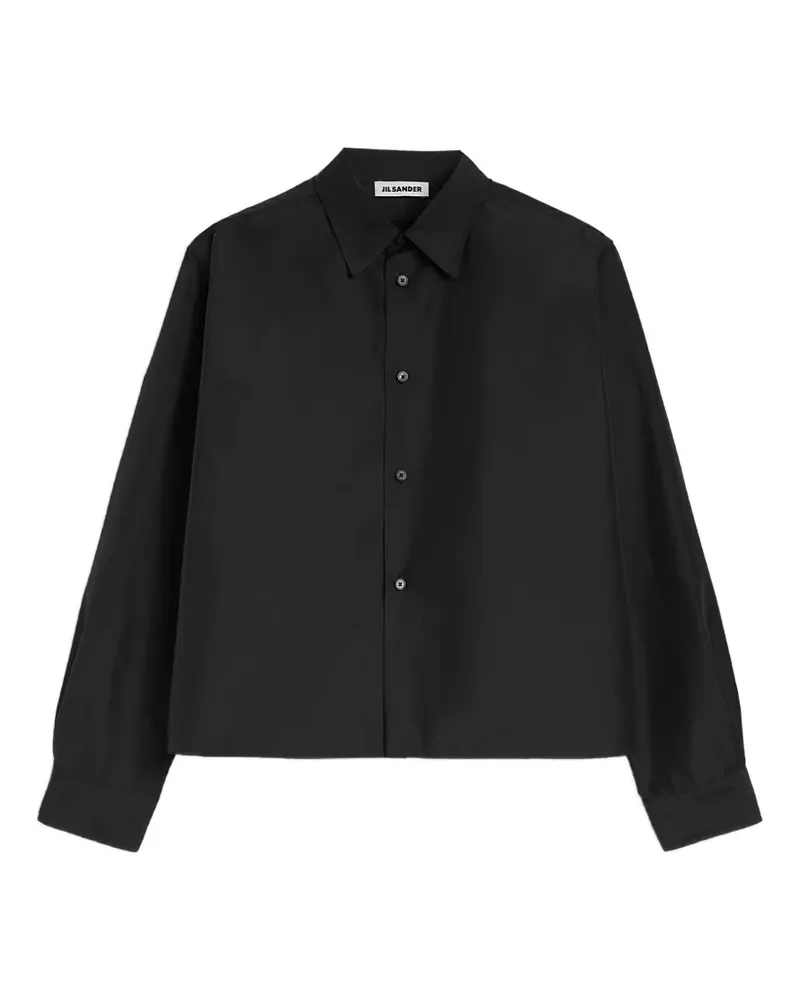 Jil Sander Cropped-Hemd mit langen Ärmeln - Schwarz Schwarz
