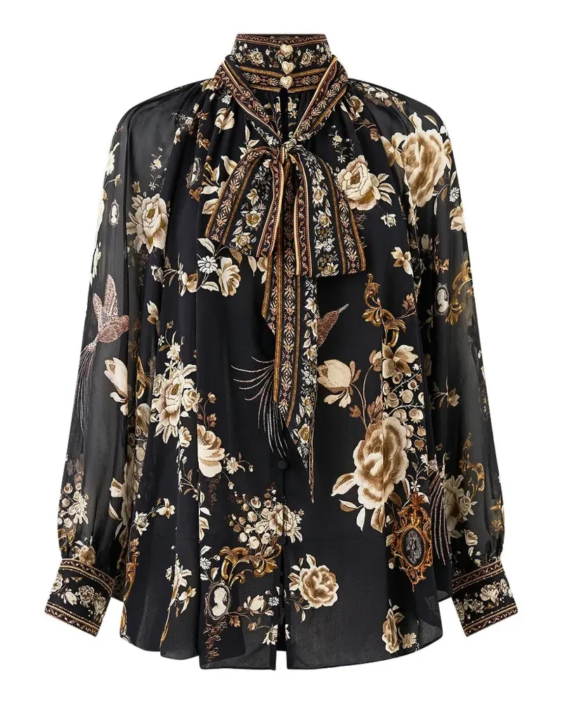 Camilla detachable-bow raglan blouse - Schwarz Schwarz