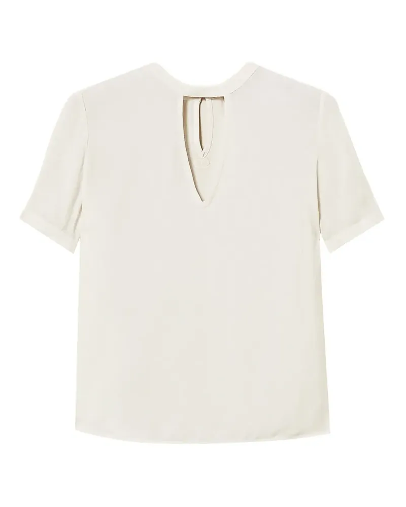 Twin-Set Bluse mit Schlüssellochausschnitt - Weiß Weiß
