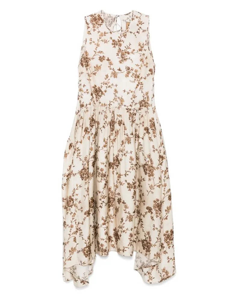 Uma Wang Avery Midikleid - Weiß Weiß