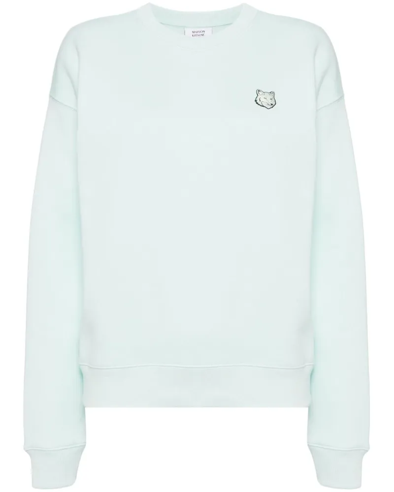 Kitsuné Sweatshirt mit Fuchskopf-Patch - Grün Grün