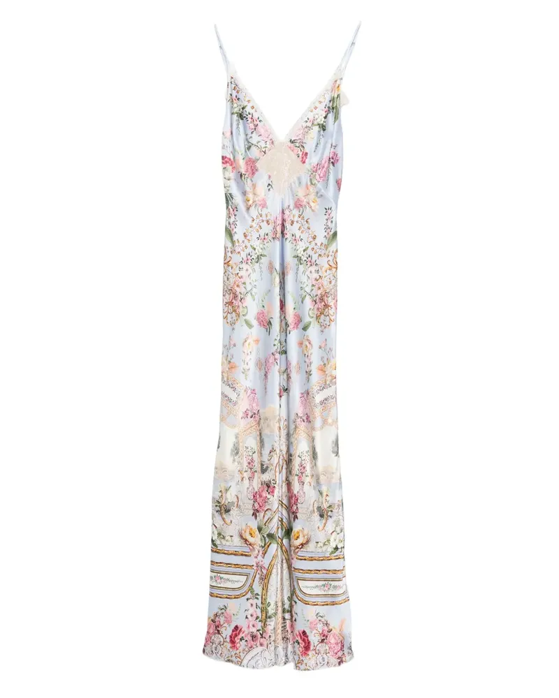 Camilla Kleid mit Blumen-Print - Weiß Weiß