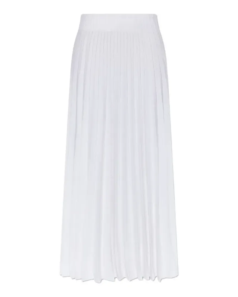 Balmain pleated sequin-embellished midi skirt - Weiß Weiß