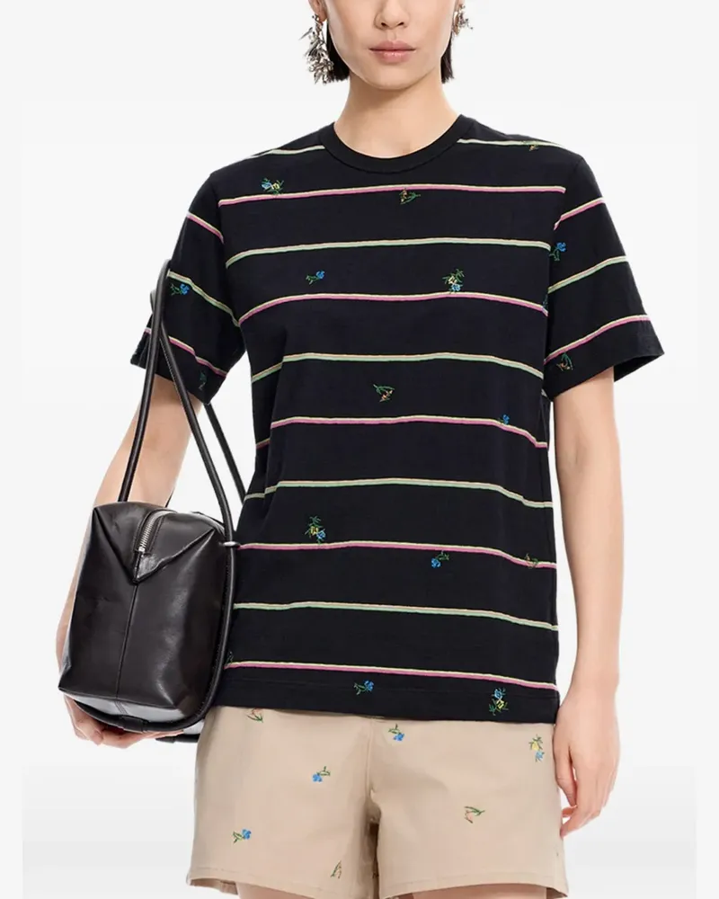 JNBY T-Shirt mit Stickerei - Schwarz Schwarz