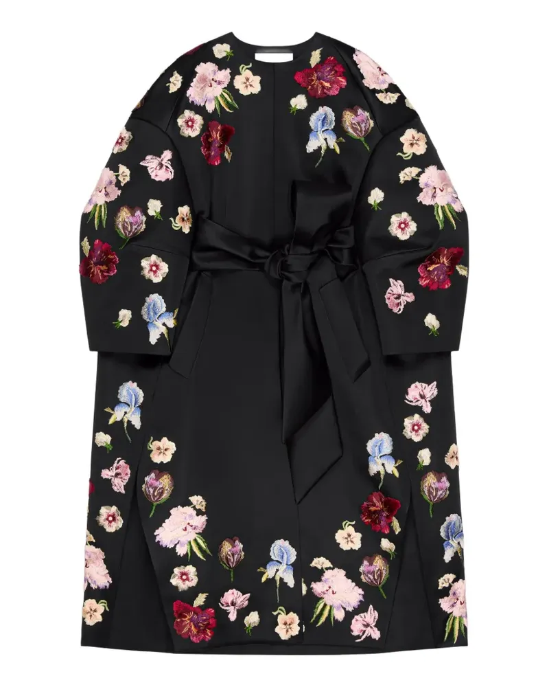 Givenchy Cocoon Mantel aus Satin mit Stickerei - Schwarz Schwarz