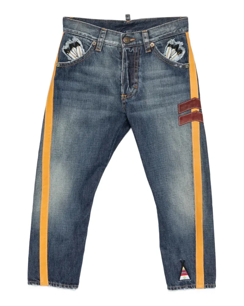 Dsquared2 2000s Cropped-Jeans mit Streifen - Blau Blau