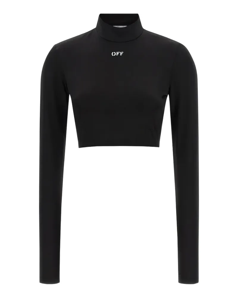 OFF-WHITE Off Stamp cropped long-sleeve top - Schwarz Schwarz