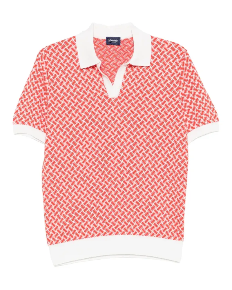 Drumohr  Geometrisch gemustertes T-Shirt - Rot Rot