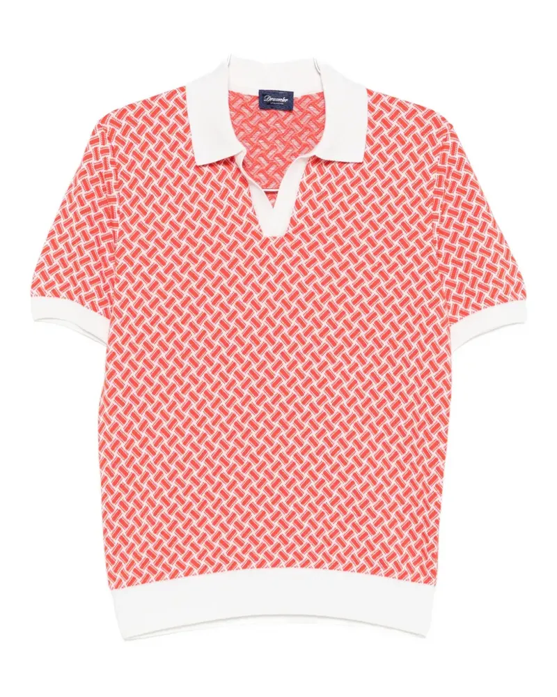 Drumohr  geometric-pattern T-shirt - Rot Rot