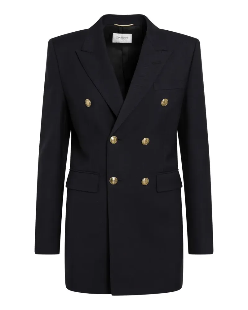 Saint Laurent double-breasted wool blazer - Blau Blau