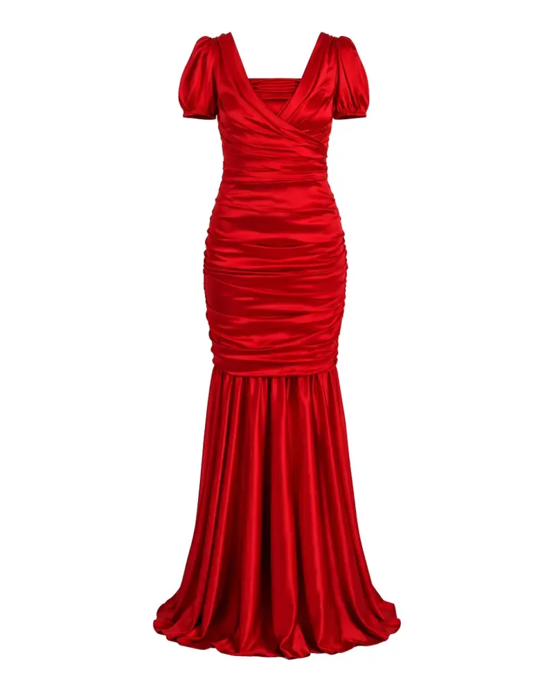Dolce & Gabbana Gerafftes Meerjungfrauen-Maxikleid - Rot Rot