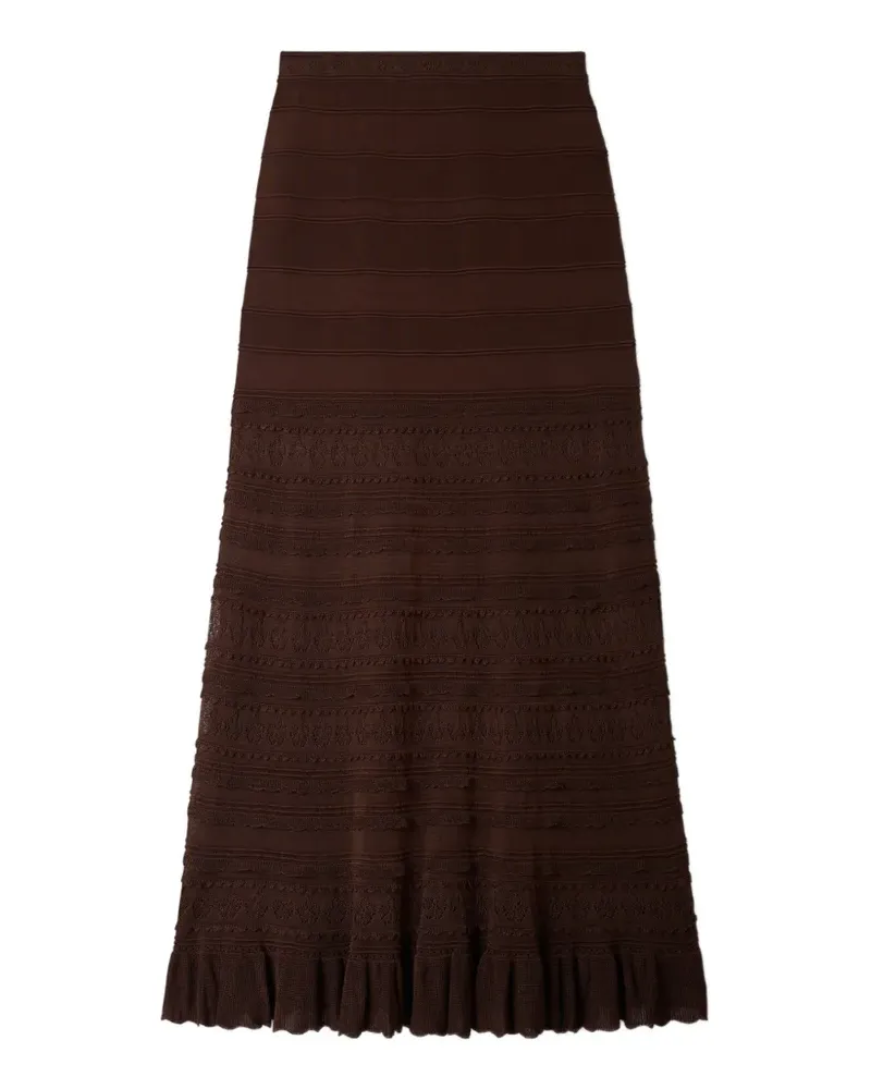 Sandro ruffled knitted maxi skirt - Braun Braun