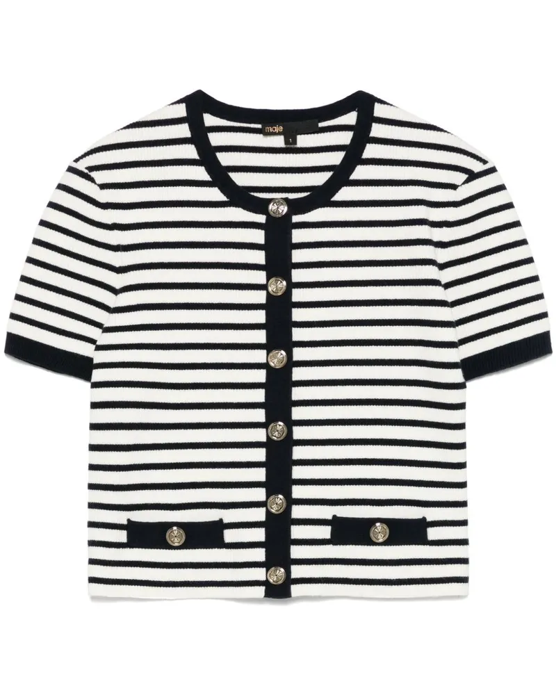 Maje Gestreiftes T-Shirt - Blau Blau
