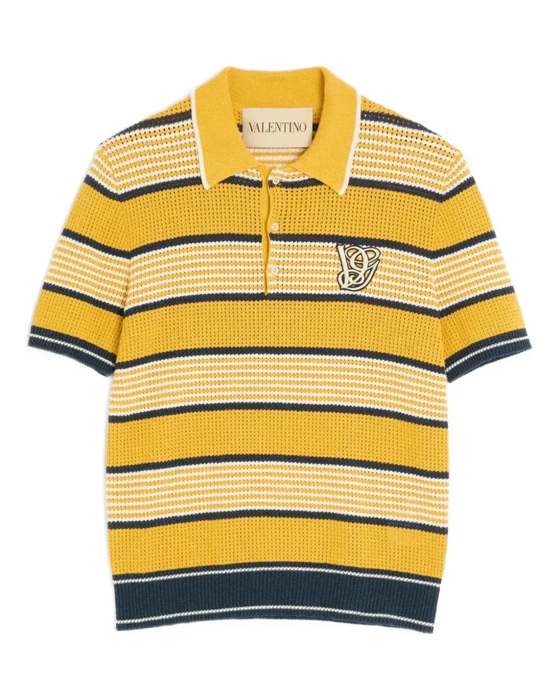 Valentino Garavani Poloshirt mit VG-Patch - Gelb Gelb