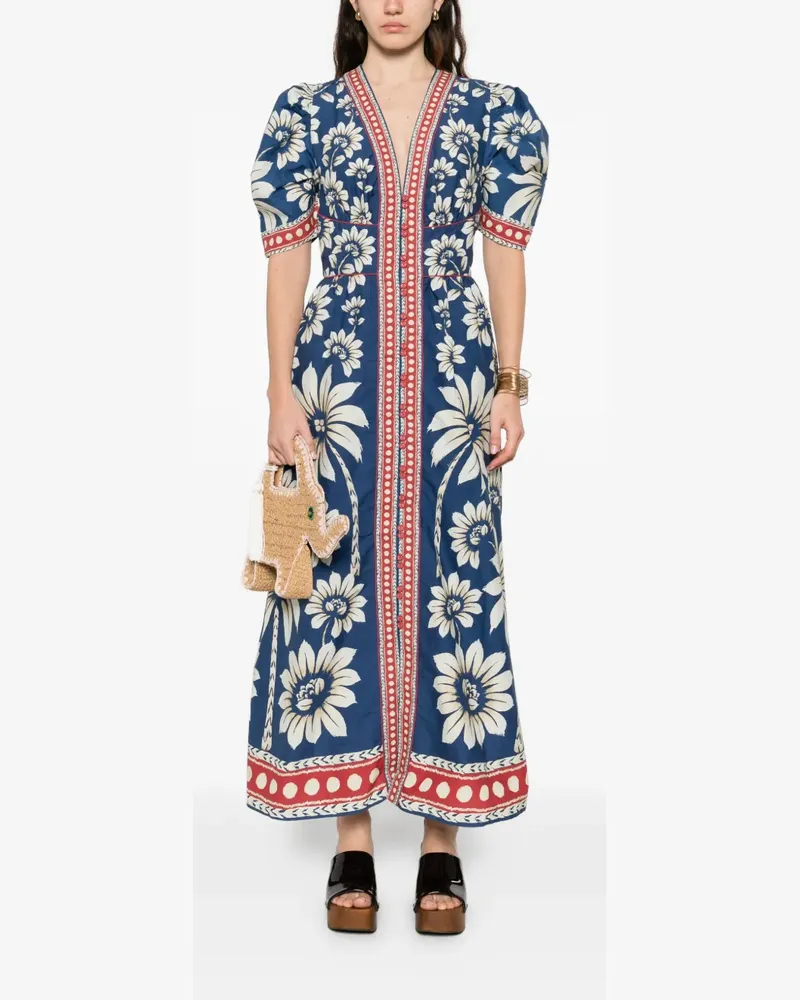 sachin and babi light blue dress Sezane x Farm Rio Collab Is French Girl Vacation Style main image 0