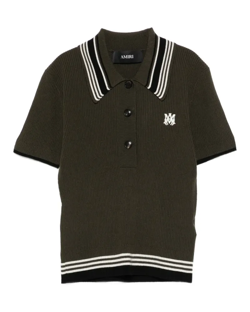 Amiri logo-embroidered polo top - Grün Grün