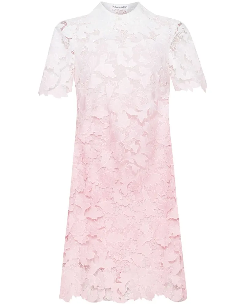 Oscar de la Renta Ombré Peony Kleid Rosa