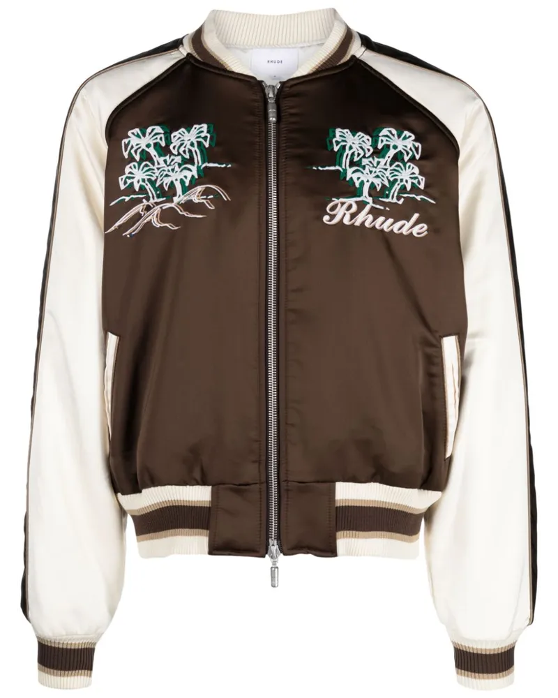 RHUDE Bomberjacke mit Souvenir-Stickerei - Braun Braun