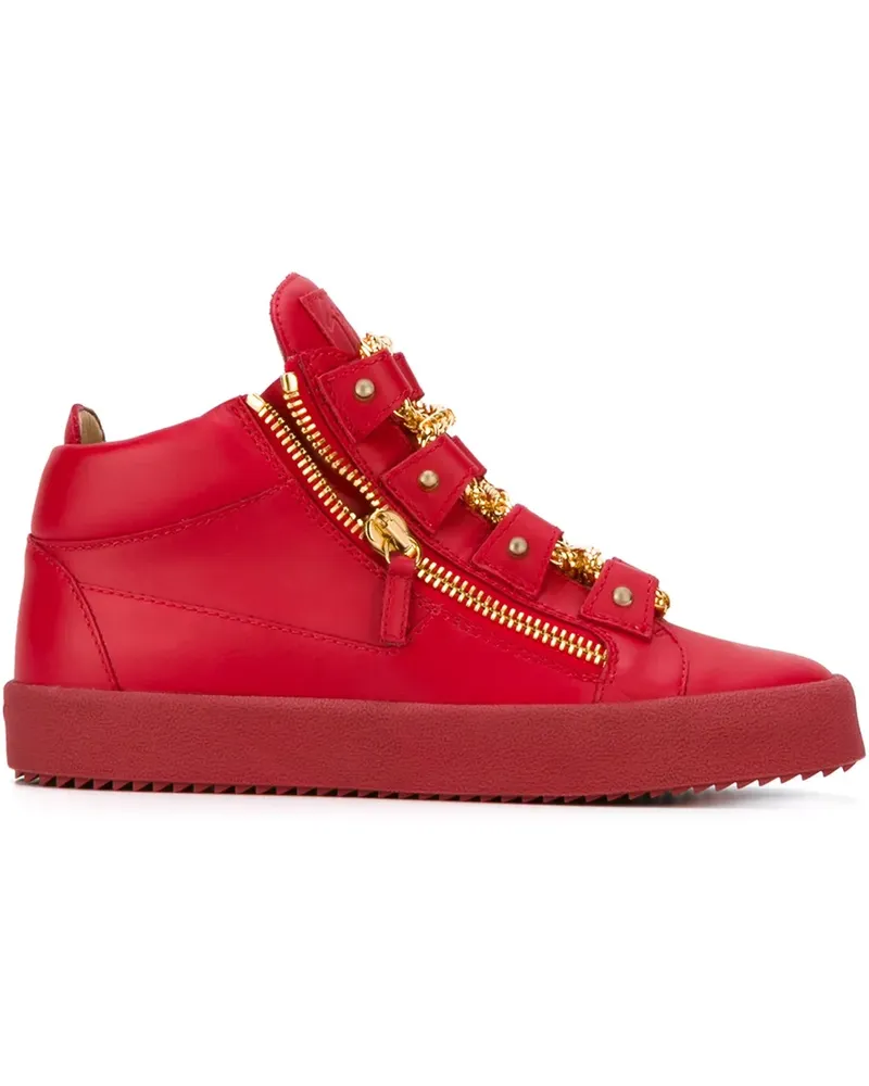 Giuseppe Zanotti High-Top-Sneakers mit Kettenverzierung - Rot Rot