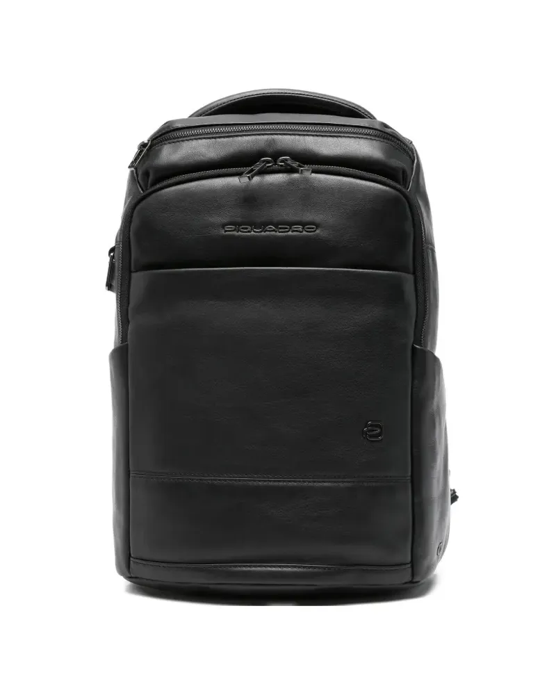 Piquadro Rucksack aus Leder - Schwarz Schwarz