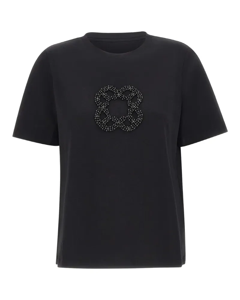 Elena Mirò T-Shirt mit Perlenverzierung - Schwarz Schwarz